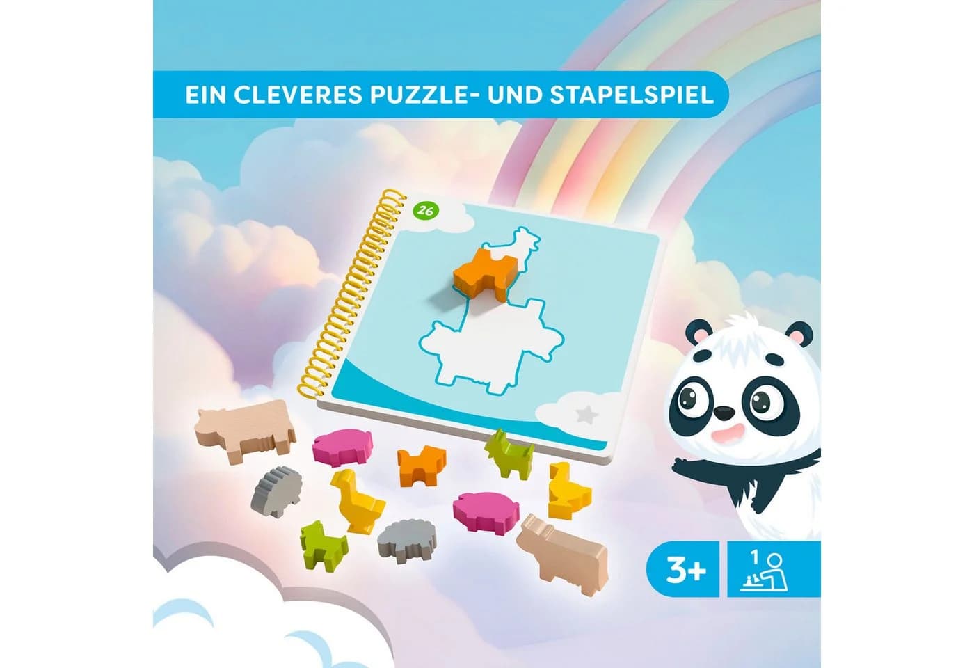 HABA Spiel Baos Wolkenland Logic Games - 60 Puzzle- und Stapelaufgaben für Kinder - Bild 5