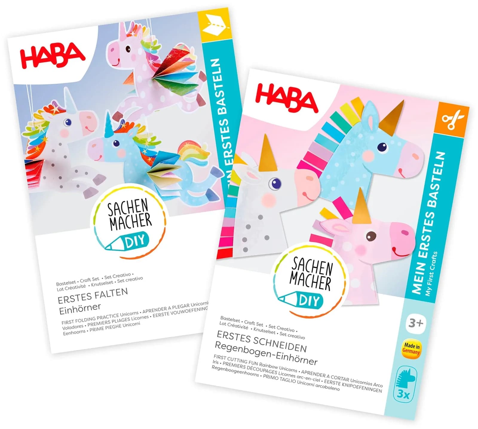 HABA Kreativset 2er Bastelsets Erstes Basteln Einhörner Bunt