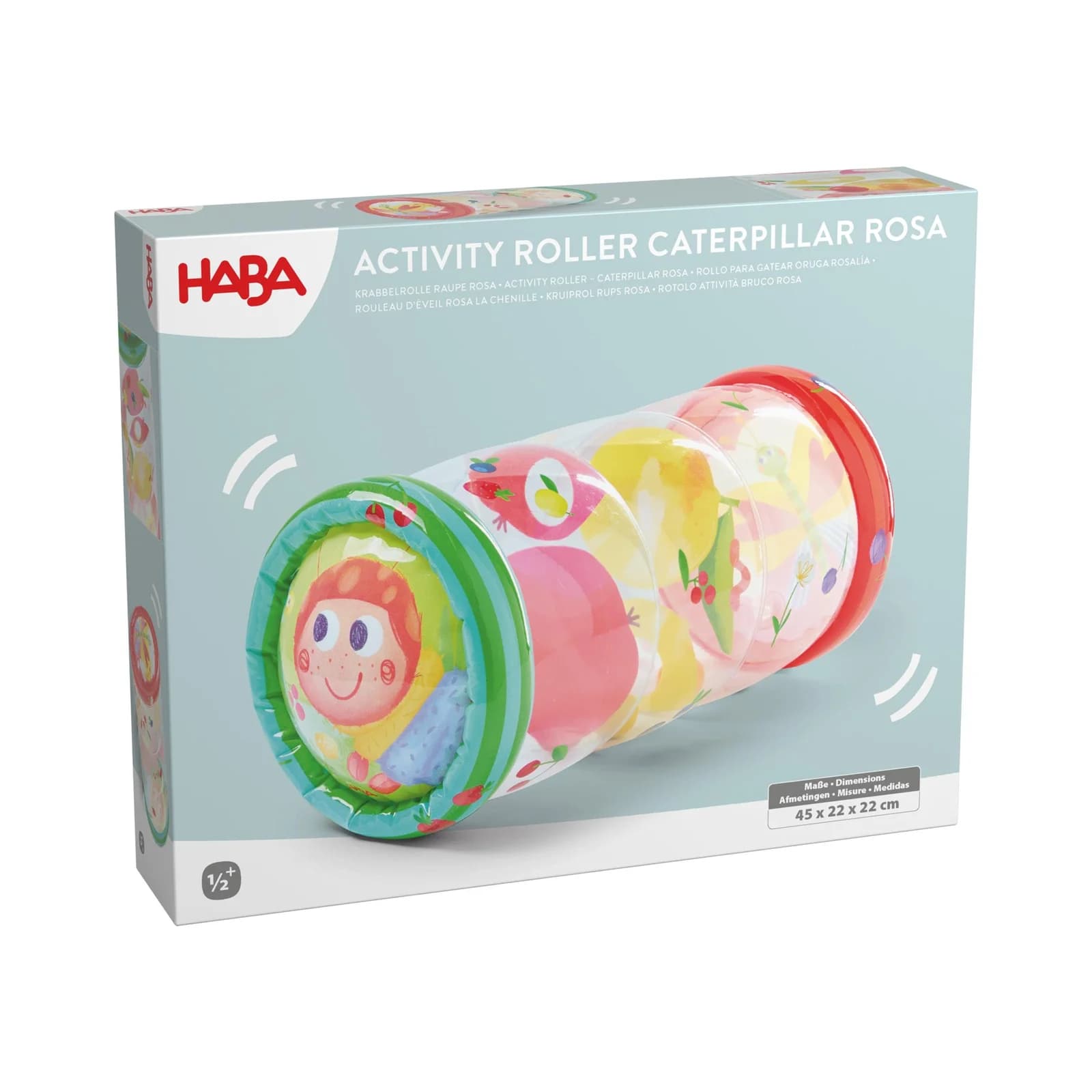 HABA Krabbelrolle "Raupe Rosa" Transparent Bunt