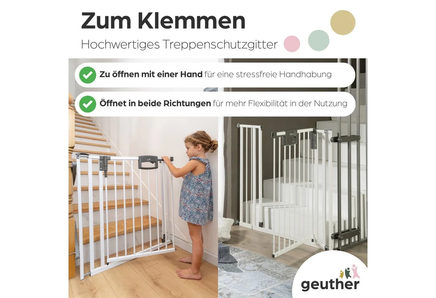 Geuther Easylock Türschutzgitter Weiß Klemmsystem - Bild 3