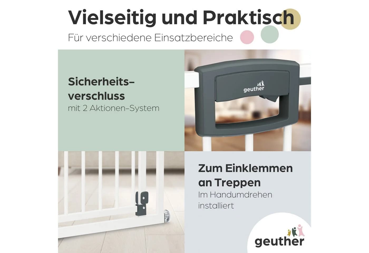Geuther Easylock Türschutzgitter Weiß Klemmsystem - Bild 5