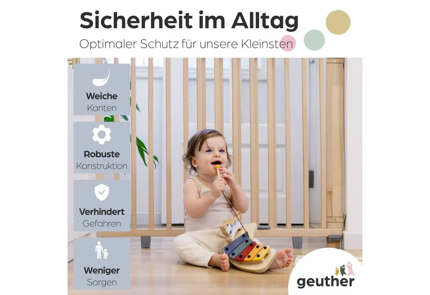 Geuther Türschutzgitter Oris 58-133 cm Buchenholz - Bild 4