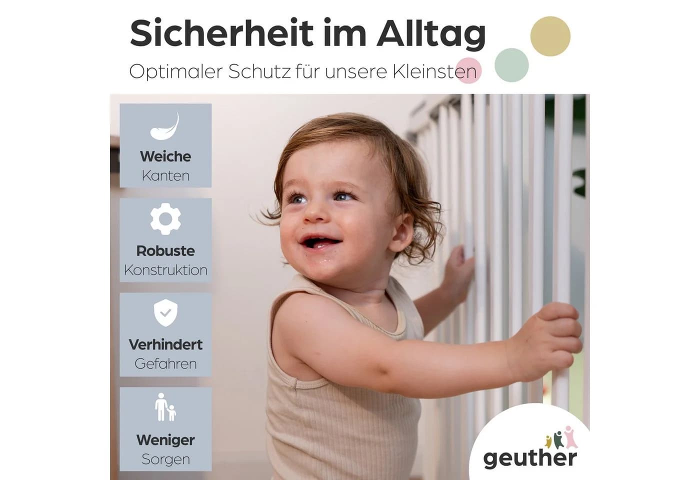 Geuther Türschutzgitter Oris 58-133 cm Weiß - Bild 4