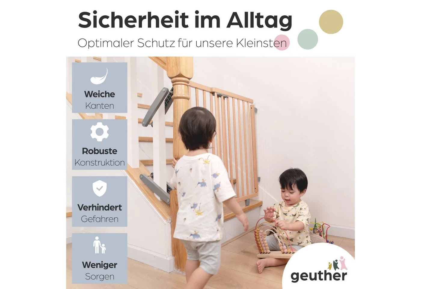 Geuther Treppenschutzgitter Oris 67-135 cm Buchenholz - Bild 4