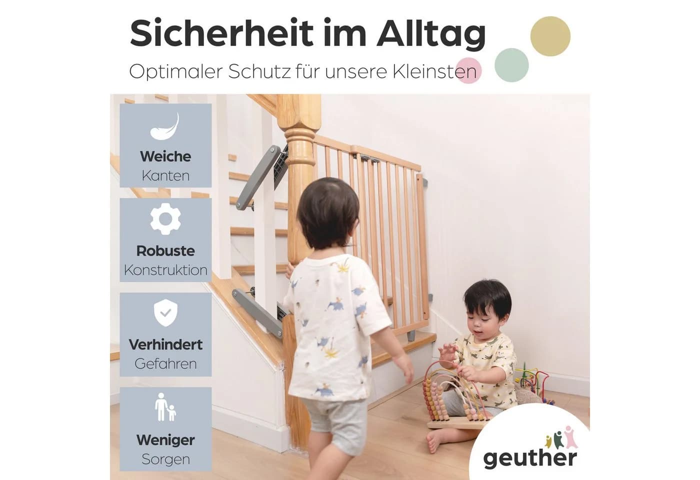 Geuther Treppenschutzgitter Oris Buchenholz Natur - Bild 4