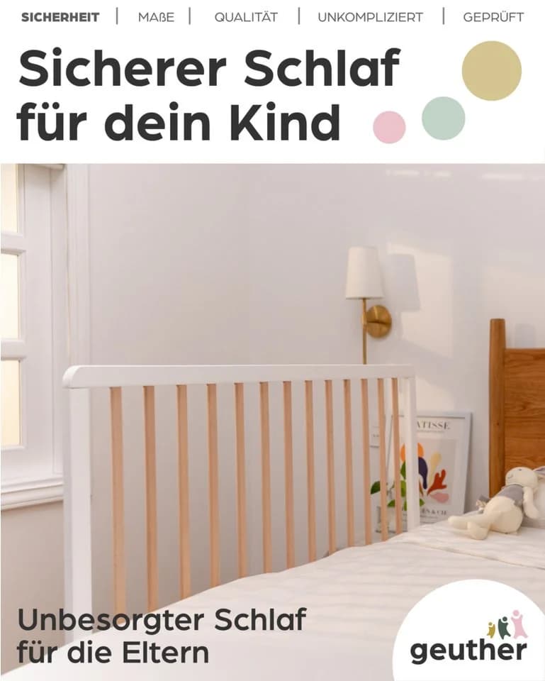 Geuther Bettschutzgitter Lissi 60 cm hoch, 110 cm lang, für Boxspringbetten