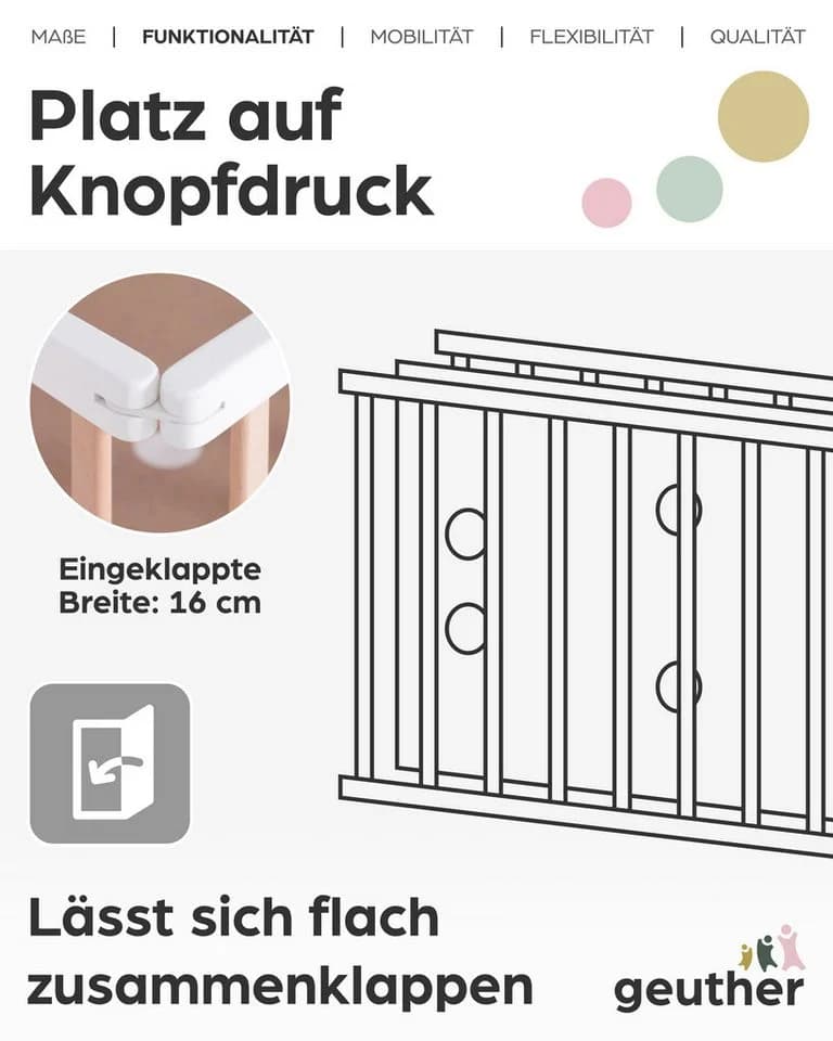 Geuther Kinderklappbett Mayla Klappbar & Mobil 60x120 cm - Bild 3