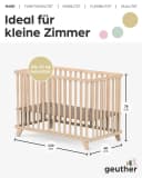 Geuther Kinderklappbett Mayla 60x120 cm Klappbar Bild 1
