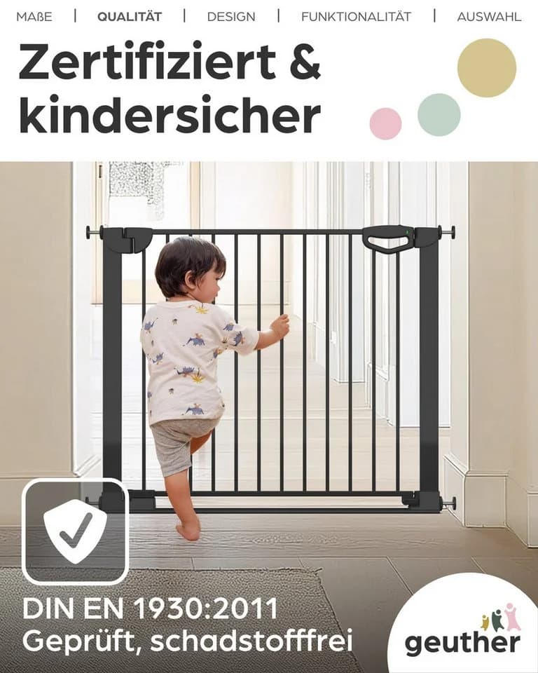 Geuther Easylock Flatstep Türschutzgitter Schwarz - Bild 3