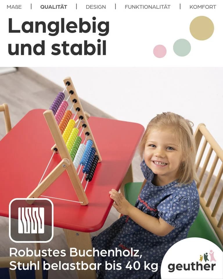 Geuther Kindertisch Bambino Massivholz 55 cm Höhe