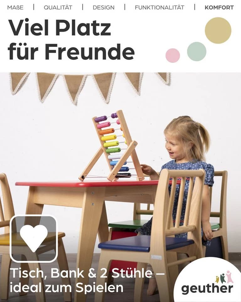 Geuther Kindertisch Bambino Massivholz 55 cm Höhe - Bild 4