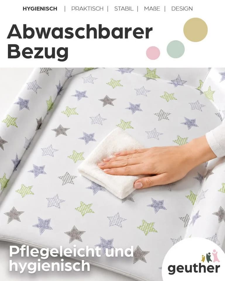 Geuther Wickelplatte für Kinderbetten, Holz, weiß