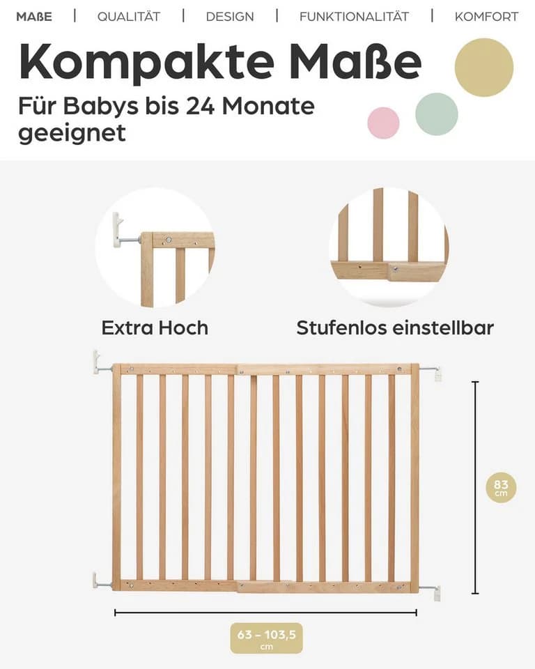 Geuther Türschutzgitter Modilok aus massivem Buchenholz