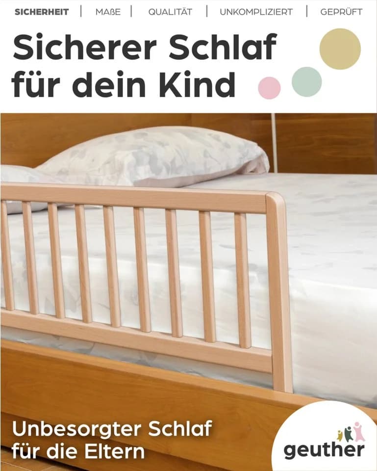 Geuther Bettschutzgitter Massivholz