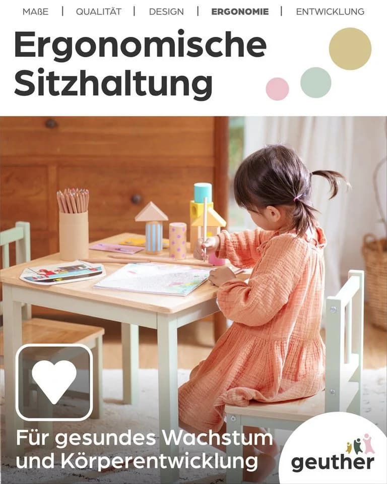 Geuther Kindertisch Kindersitzgruppe Activity Grau/Weiß - Bild 5