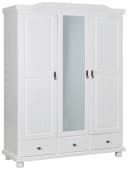 Livetastic Drehtürenschrank Weiß Massivholz Kiefer 3 Türen Bild 2