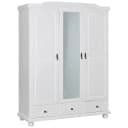 Livetastic Drehtürenschrank Weiß Massivholz Kiefer 3 Türen Bild 3