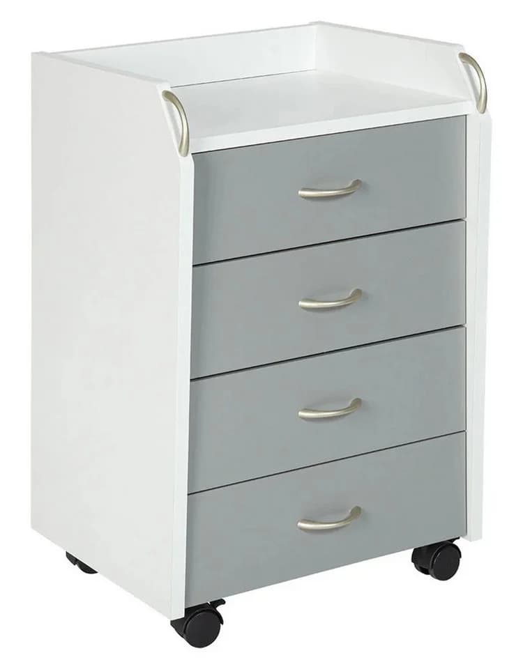 Inter Link Rollcontainer Rollkommode Schreibtischschrank Grau Silber