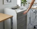 Inter Link Rollcontainer Rollkommode Schreibtischschrank Grau Silber Bild 2