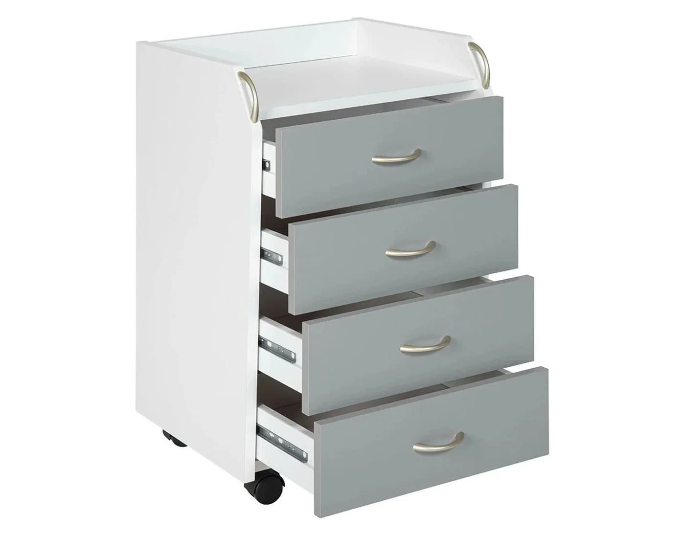 Inter Link Rollcontainer Rollkommode Schreibtischschrank Grau Silber - Bild 3