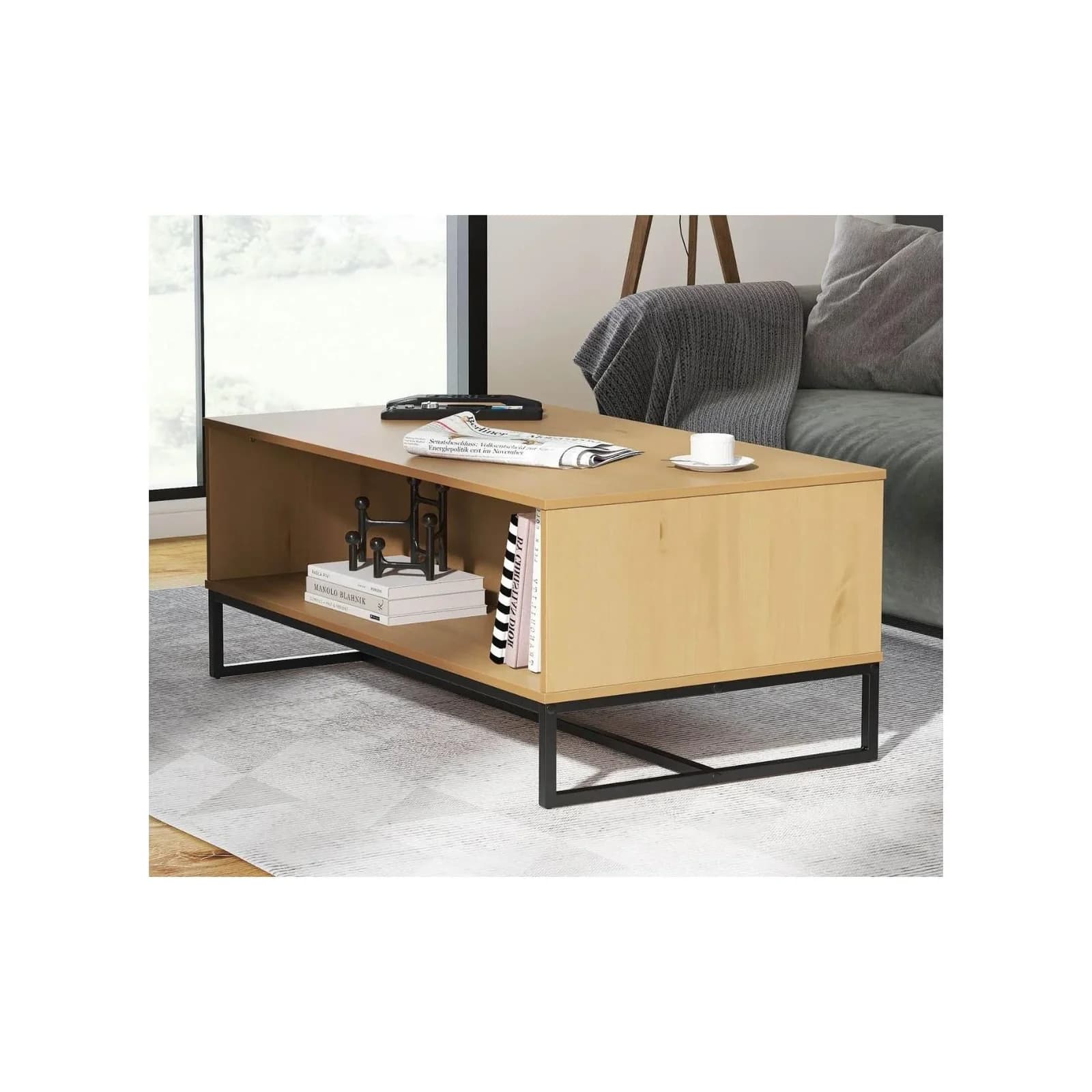 INTER LINK Couchtisch Vivo Industrial Style Eiche Colori Schwarz