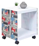 Inter Link Beistelltisch Cube Bunt Flaggen-Motiv mit Rollen Bild 2