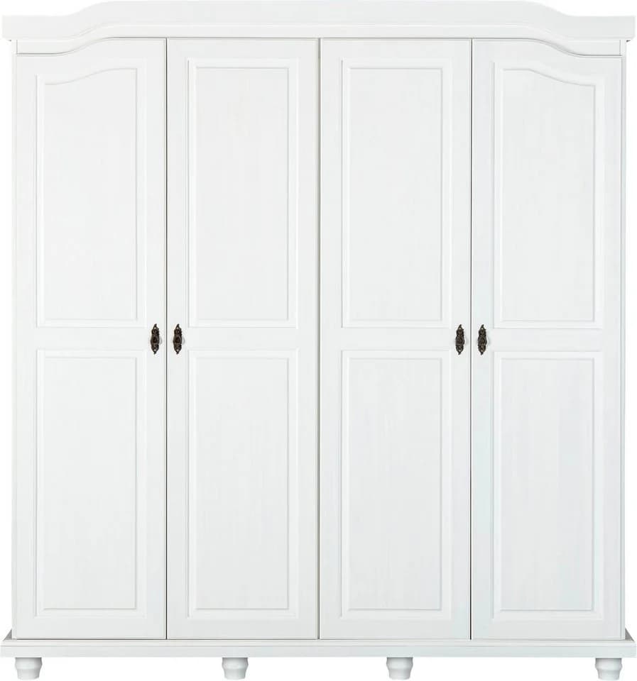 Inter Link Kleiderschrank Isny Weiß Landhausstil Massivholz - Bild 2