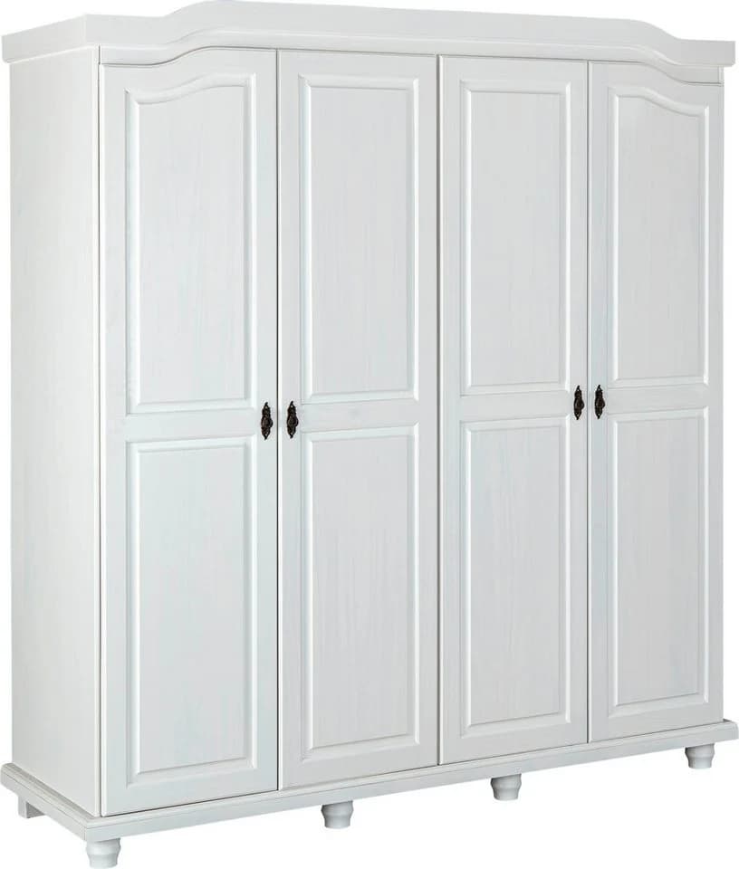 Inter Link Kleiderschrank Isny Weiß Landhausstil Massivholz - Bild 3