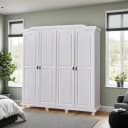 Inter Link Kleiderschrank Isny Weiß Landhausstil Massivholz Bild 4