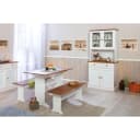Sitzbank INTER LINK Westerland Massivholz 110 cm Weiß/Braun Bild 1