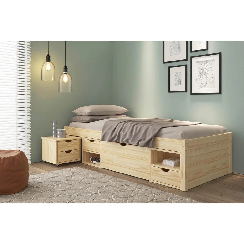 Inter Link Funktionsbett Claas Massivholz mit Stauraum und Nachtkommode - Bild 3