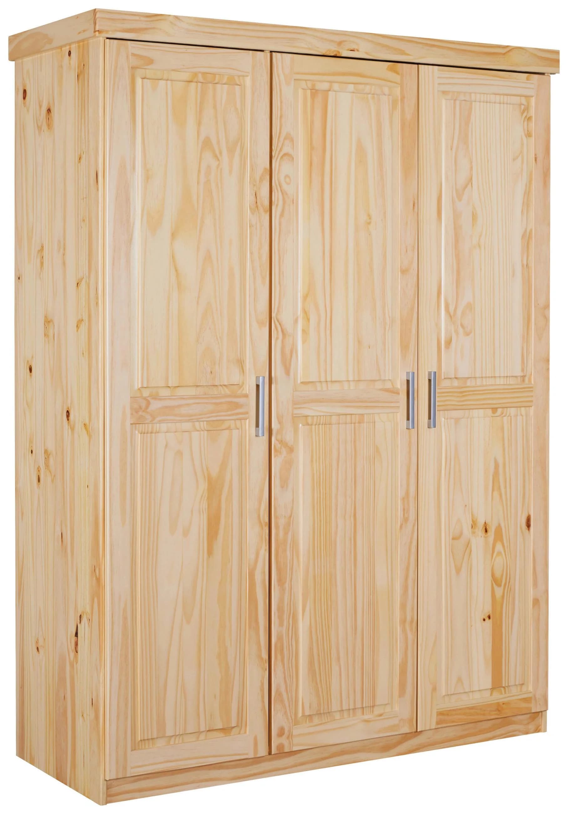 Mid.you Drehtürenschrank Pelle Natur Massivholz 3 Türen - Bild 2