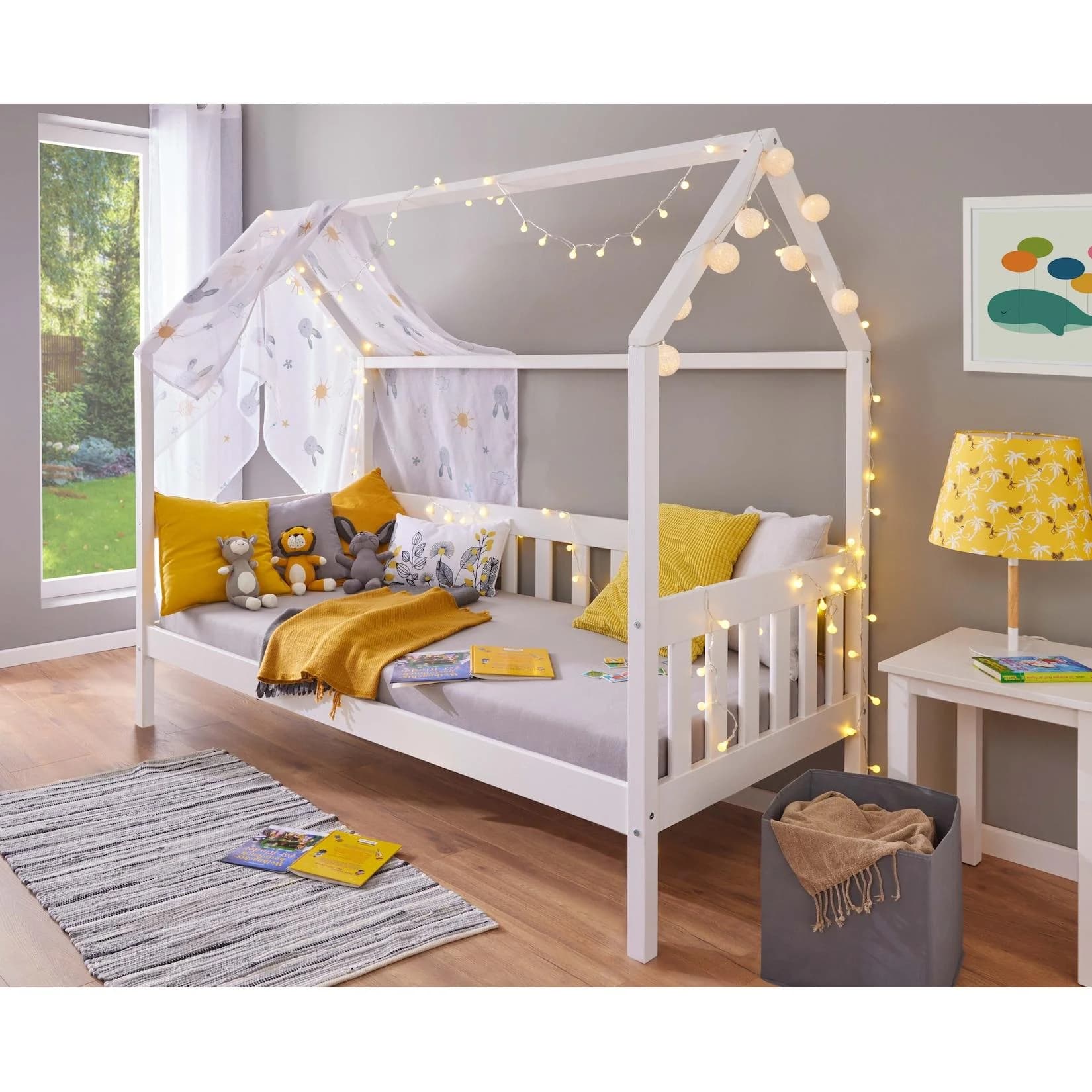 Hausbett INTER LINK Weiß Massivholz Kinderbett