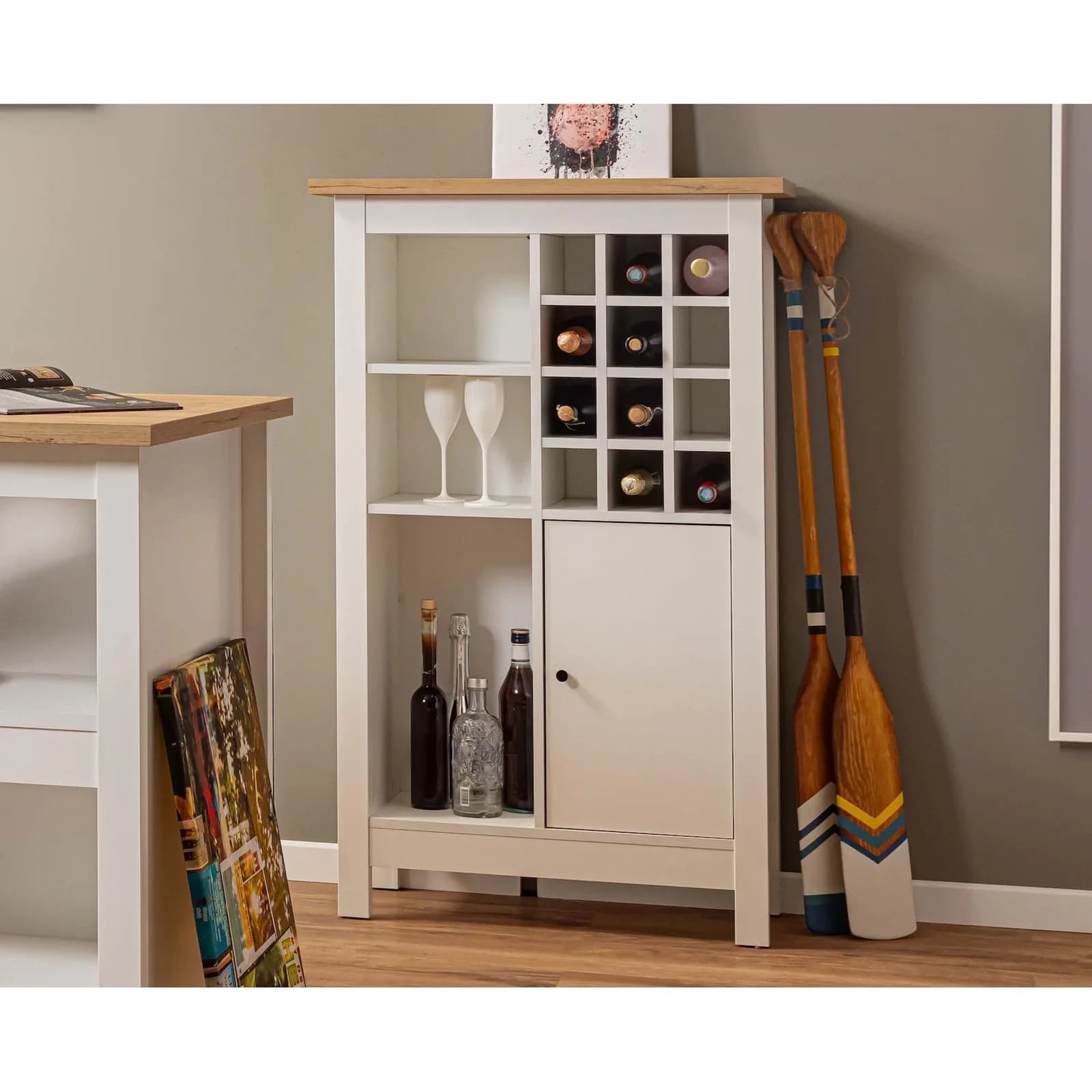 Highboard INTER LINK Julina Weiß Eiche Nachbildung