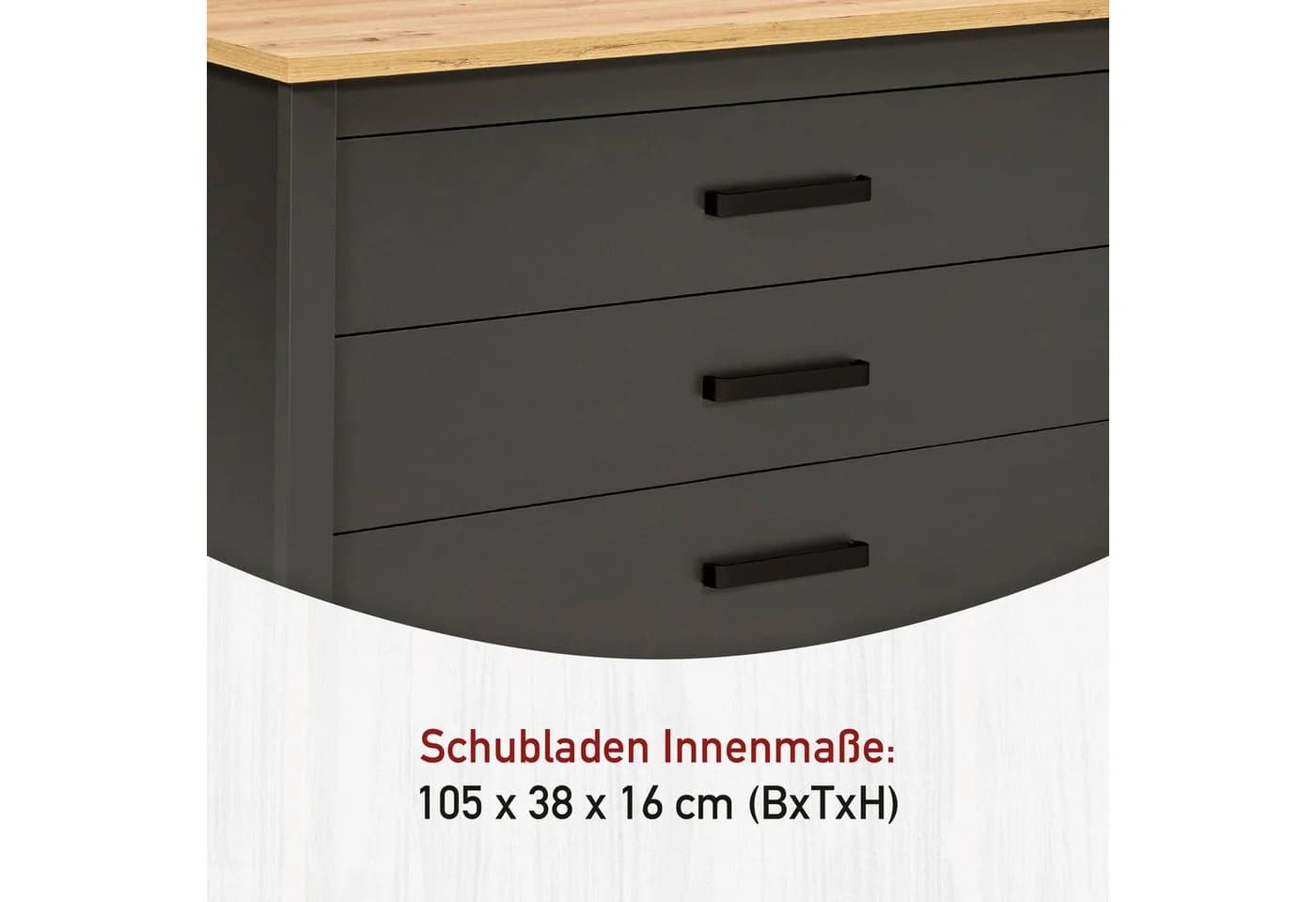 Kücheninsel Venet Anthrazit/Artisan Eiche - Bild 5