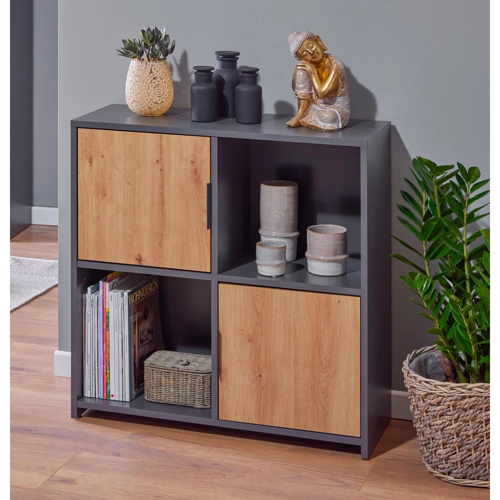 INTER LINK Kommode Pepeto Anthrazit Eiche Artisan
