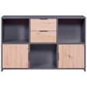 Livetastic Kommode Anthrazit Eiche Artisan Metall 2 Schubladen Bild 2