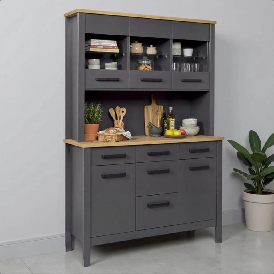 home24 Buffet Aalborg Anthrazit Eiche Artisan 5 Schubladen - Bild 2