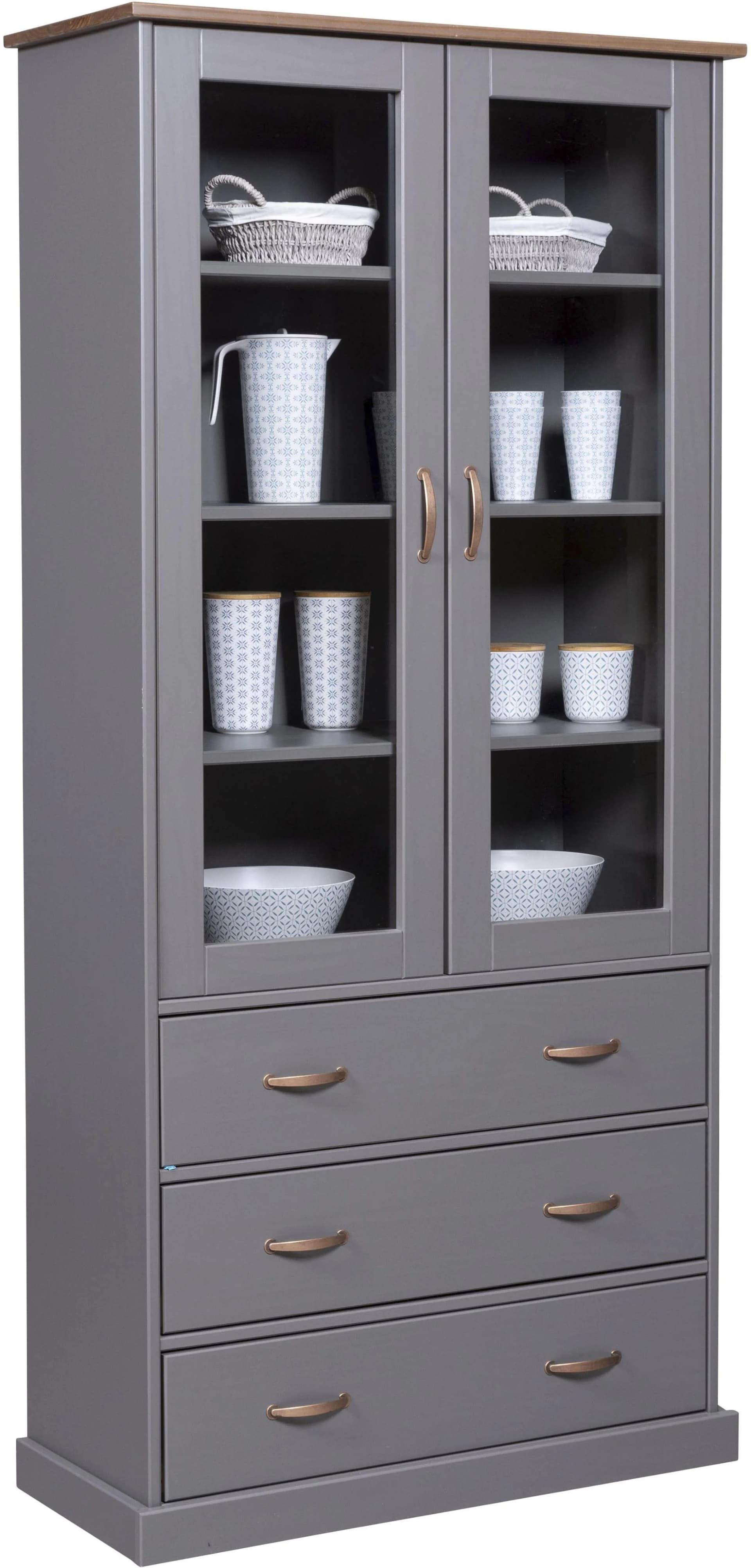 Buffet INTER LINK Weiß Massivholz mit Glastüren - Bild 2