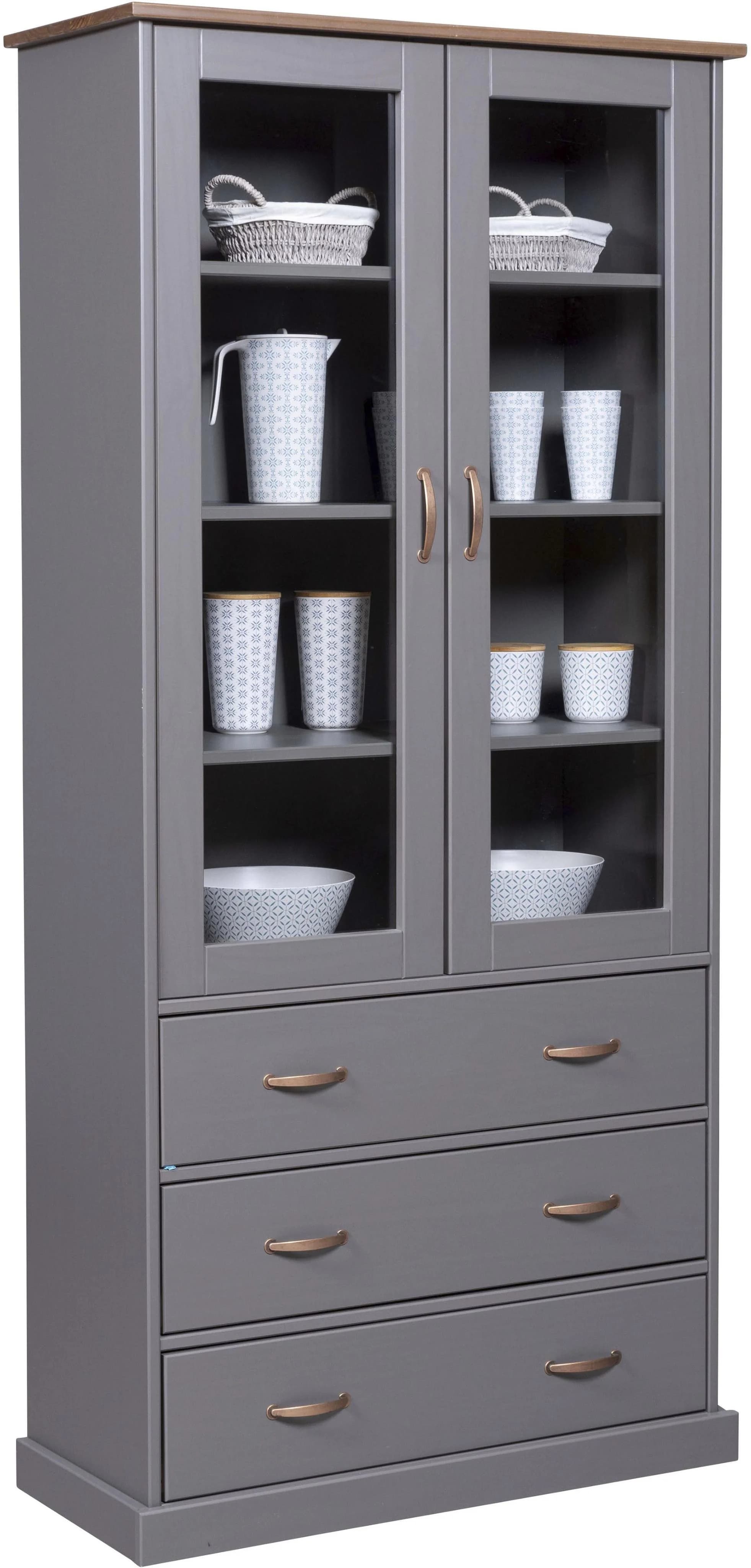 Buffet INTER LINK Weiß Massivholz mit Glastüren - Bild 2