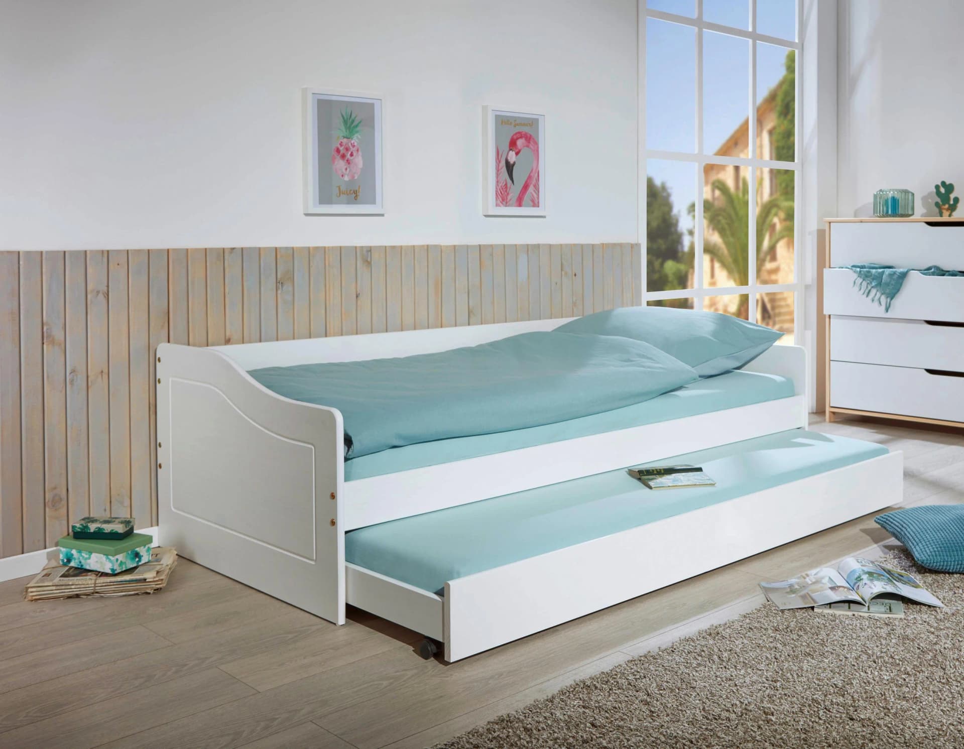 Inter Link Funktionsbett Kinderbett Leonie Weiss mit Ausziehbett - Bild 2