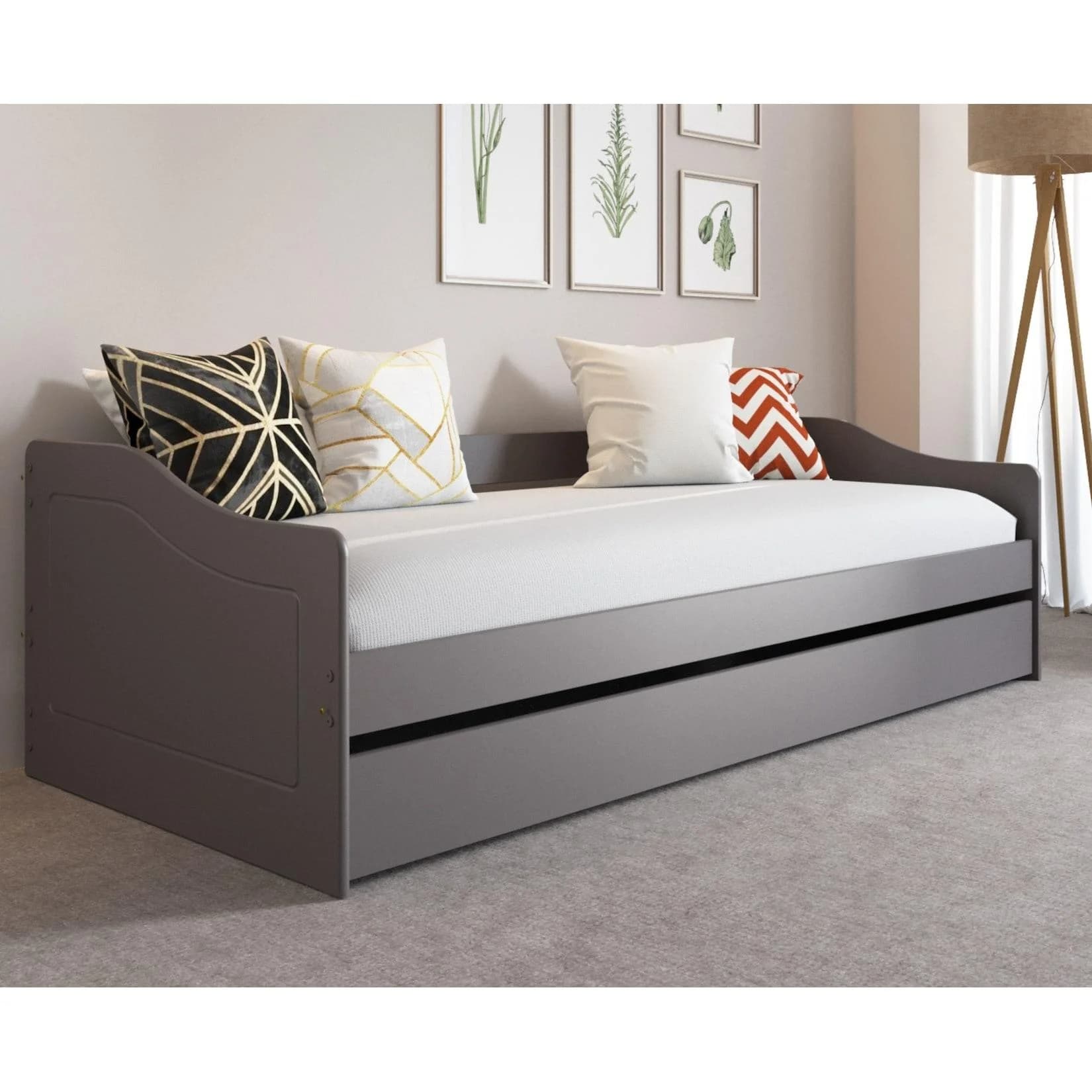 Inter Link Funktionsbett Kinderbett Leonie Grau mit Ausziehbett