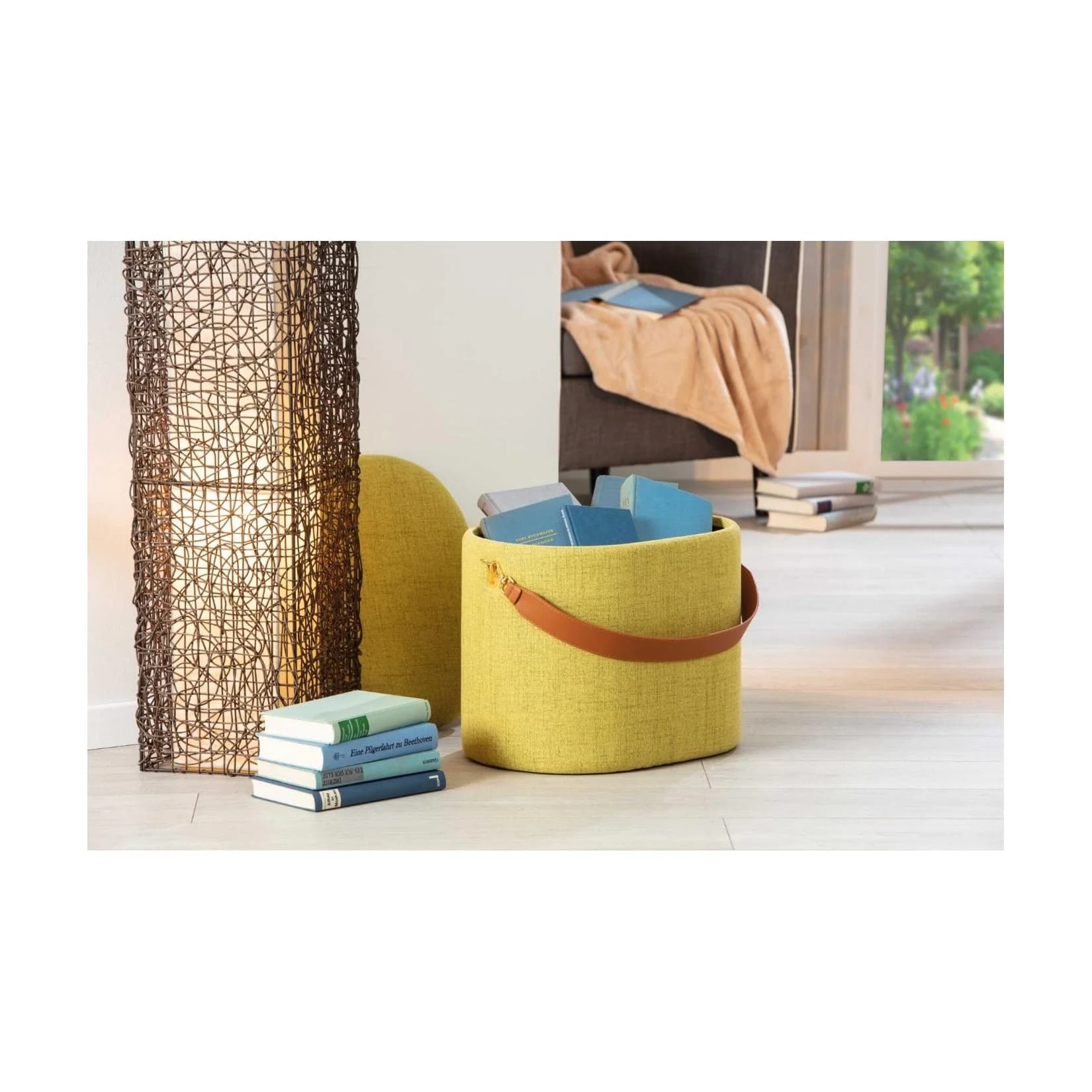 INTER LINK Hocker Dilia Blau Gepolstert
