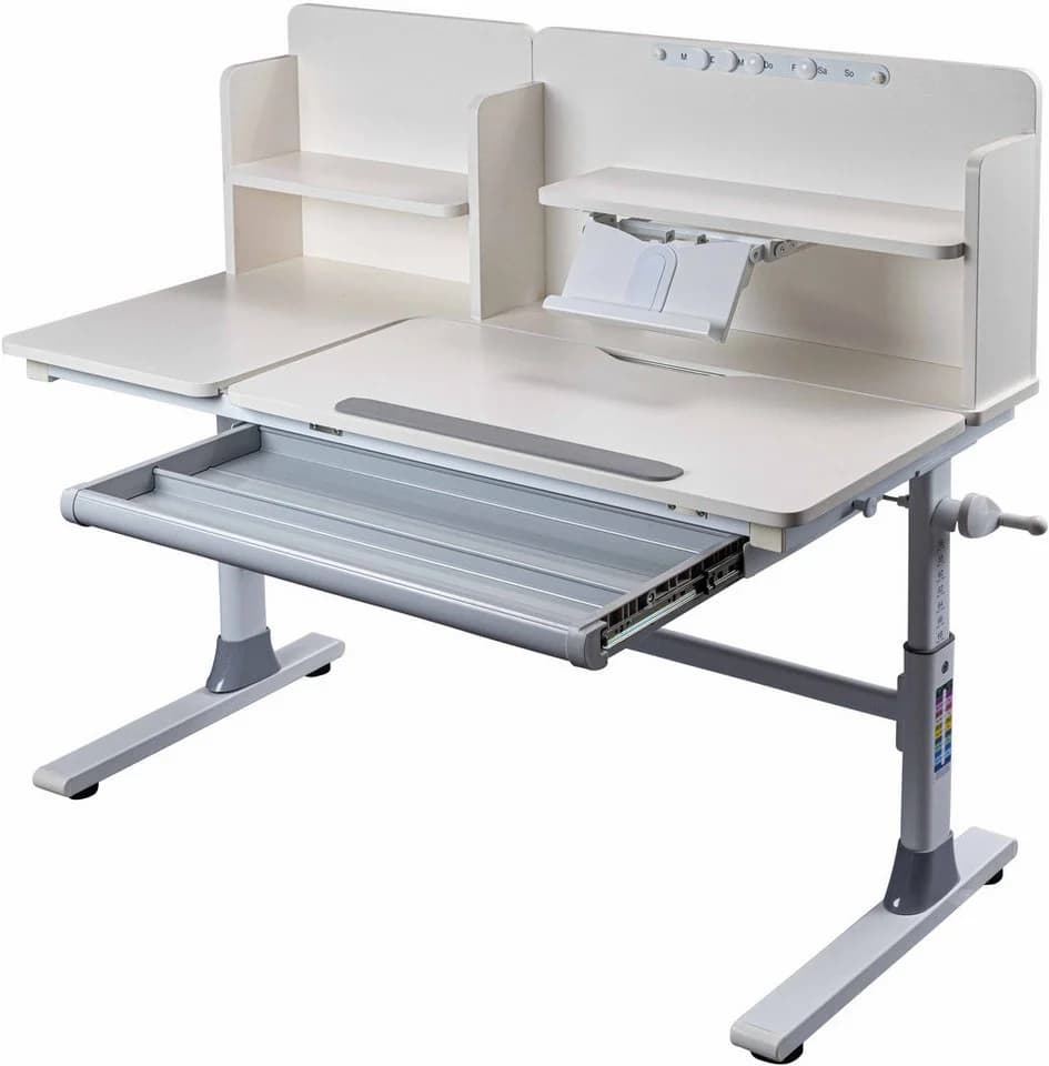 Kinderschreibtisch INTER LINK Weiß/Grau, höhenverstellbar, 120x60 cm - Bild 3