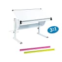 Inter Link Schülerschreibtisch Matts 3 in 1 weiß pink grün höhenverstellbar Bild 1