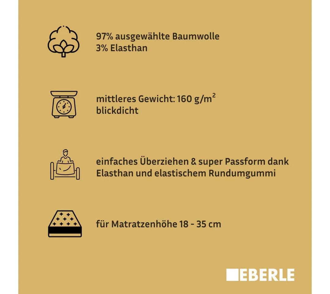 Bellana Spannbettlaken Jersey Aqua Weiß Baumwolle Elasthan