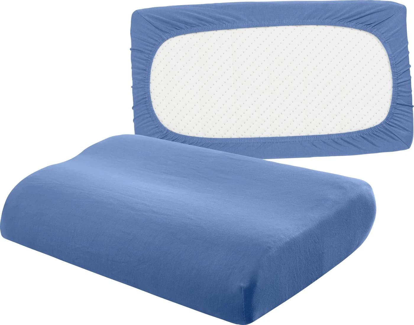 BELLANA Spannbettlaken Jersey Classic Blau 100% Baumwolle
