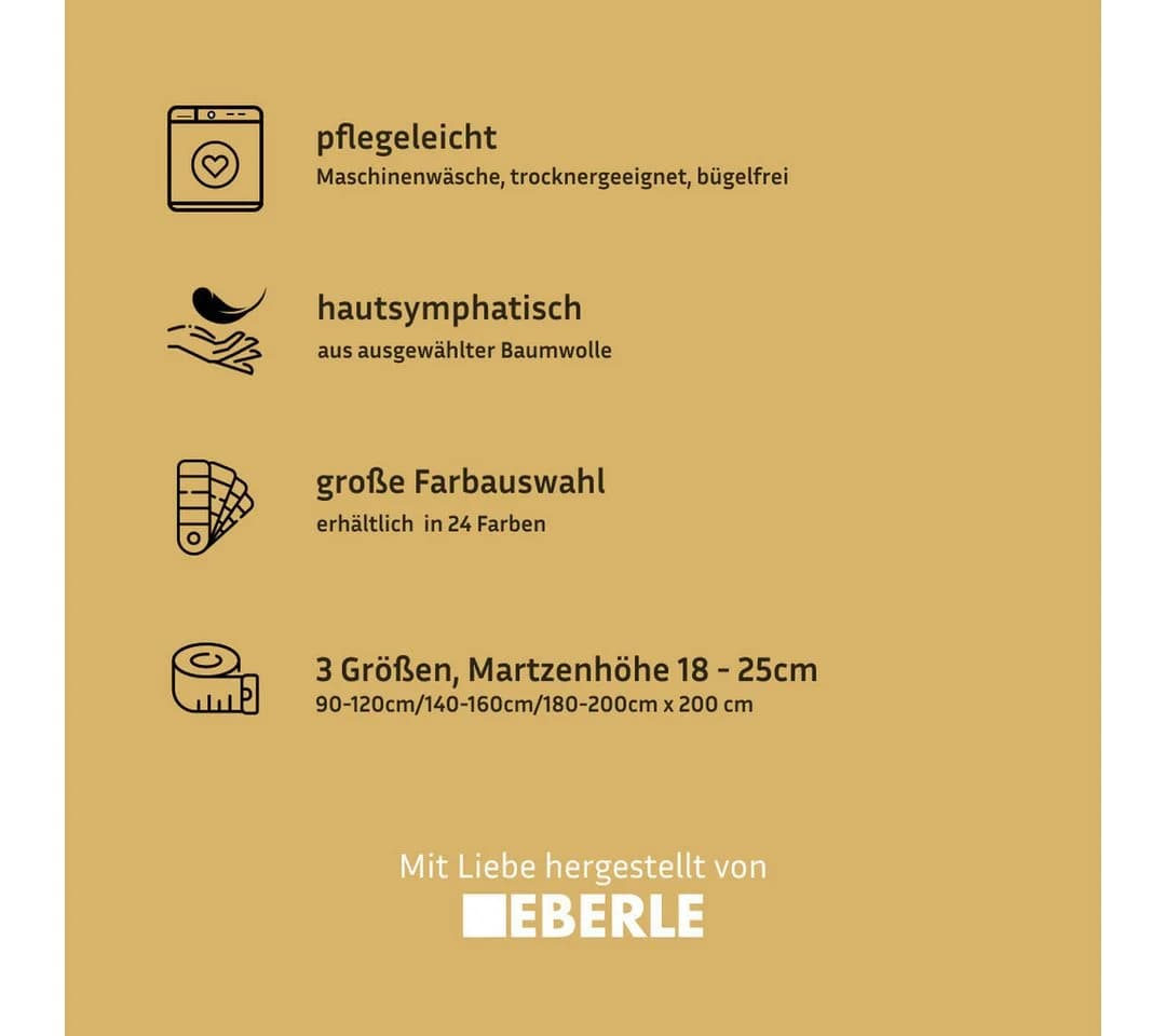 bellana Spannbettlaken Exclusiv Topper 100% Mako-Baumwolle Weiß - Bild 5