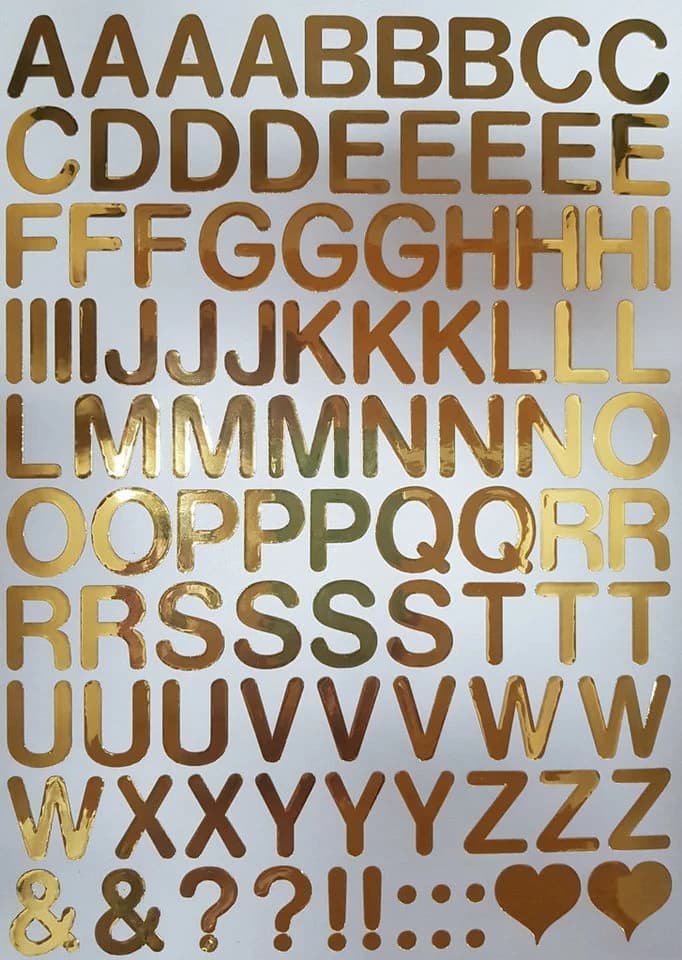 Wichelhaus Bild Buchstaben Set Gold Selbstklebend A-Z