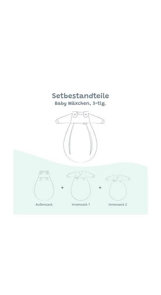 Alvi® Babyschlafsack Baby-Mäxchen 3-teilig Baumwolle Beige TOG 2.5 - Bild 3